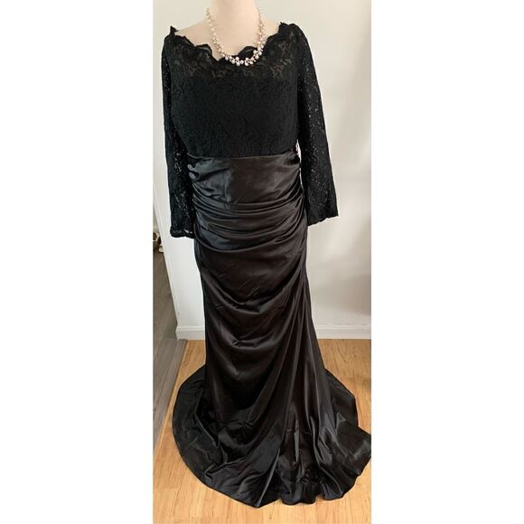 Izidress Mother of a bride dress black size 16w - Picture 1 of 7